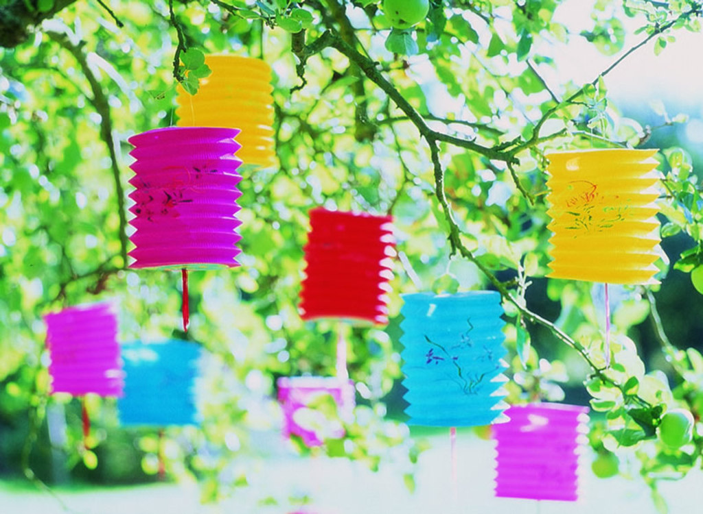 Brightly Colored Paper Lanterns Lend Lots of Style